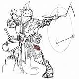 Dragonborn Barbarian sketch template