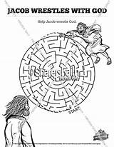 Jacob God Wrestling Story Coloring Sunday School Wrestles Bible Mazes Pages Sharefaith sketch template