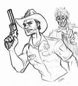 Walking Dead Coloring Pages Rick Zombie Drawing Easy Grimes Printable Getdrawings Color Jumble Colorings Getcolorings Template Sketch sketch template