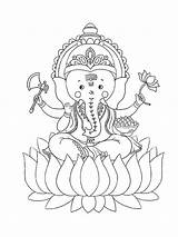Ganesha Diwali sketch template