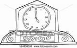 Clock Ornate Mantle Outline Clip Fotosearch Over sketch template
