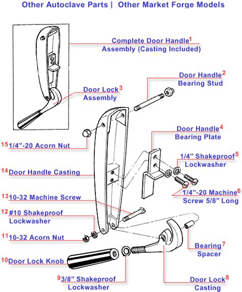 market forge sterilizer door handle assembly