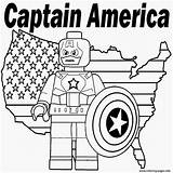 Lego Pages America Coloring Marvel Captain Printable sketch template