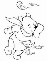 Pooh Coloring Winnie Fall Pages Wind Popular sketch template