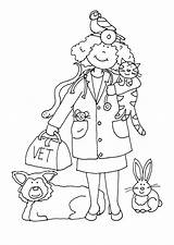 Coloring Pages Stamps Veterinarian Vet Digi Kids Sheets Freedeariedollsdigistamps Dearie Dolls Requested Digital sketch template