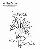 Coloring Embroidery Thanksgiving Gobble Til Wobble Patterns Pages Sheets sketch template