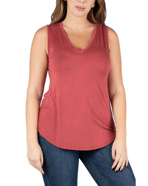 24seven Comfort Apparel Womens Plus Size Rounded Hemline Top 2x