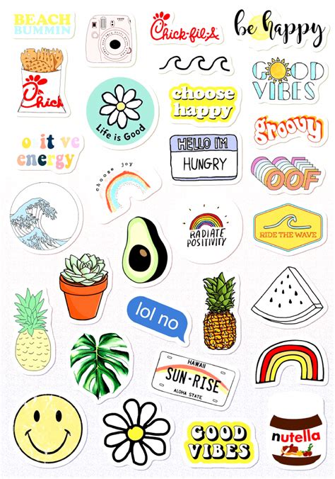 aesthetic stickers printable