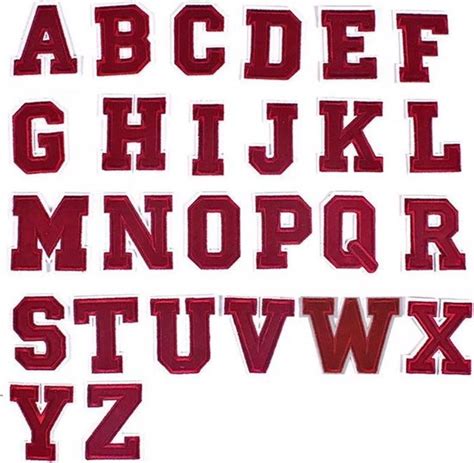 strijk embleem alfabet patch  stuks rood letters stof applicatie bolcom