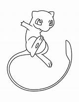 Coloring Pages Mew Pokemon Cute Simple sketch template