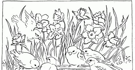 hard spring coloring pages