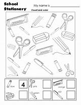 School Worksheet Classroom Worksheets Kids Objects Coloring Kindergarten Pages Supplies Things Printable Esl Preschool English Stationary Back Items Grade Activities sketch template