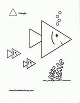 Coloring Triangles Pages Triangle Color Kids Print Template sketch template