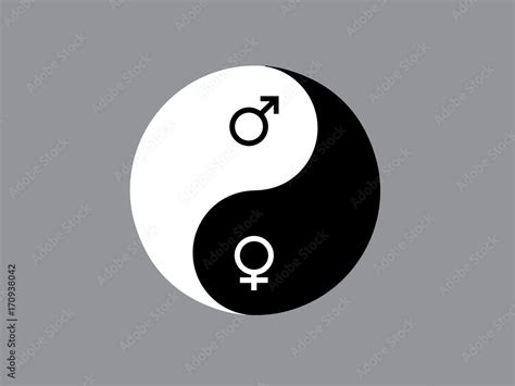 yin  symbol  gender male  female sex symbol stock vector