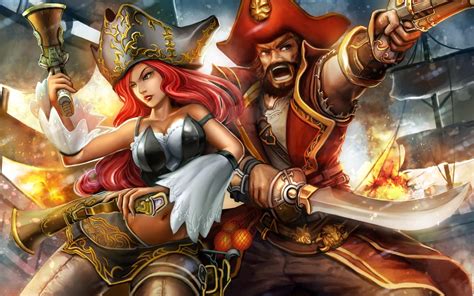 league of legends miss fortune and gangplank hd wallpaper for mobile