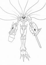 Digimon Omnimon Johann sketch template