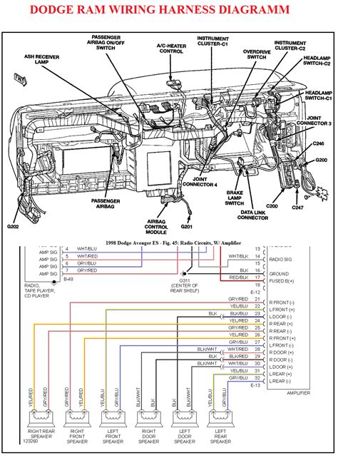 dodge ram  radio wiring diagram printable form templates