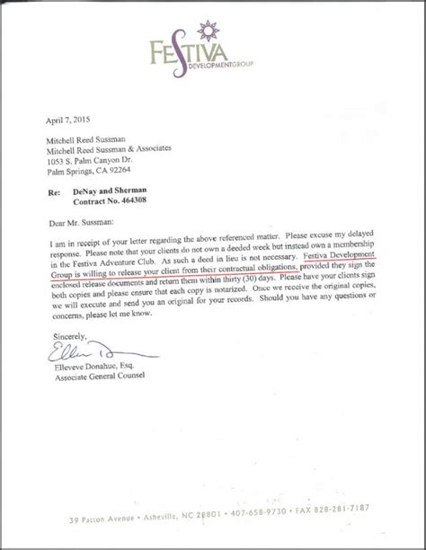 timeshare contract cancellation letter sample