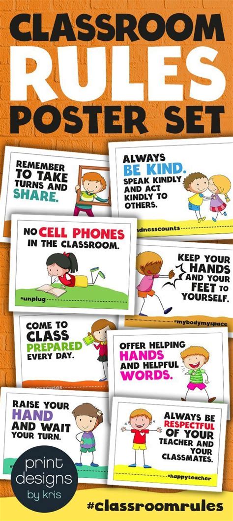 classroom rules posters fun and colorful class rules