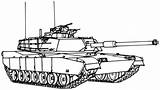 Abrams M1 Tank Clipart Coloring Battle Pages Drawing Military Printable Main Clipground Transportation Gun Size Turret sketch template