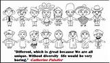 Coloring Diversity Pages Multicultural Kids Quote Helping Value Learn Doghousemusic sketch template