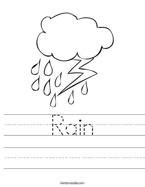 rain worksheet twisty noodle worksheets tracing worksheets number