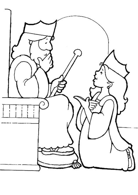 king choose esther    queen esther coloring page kids play color