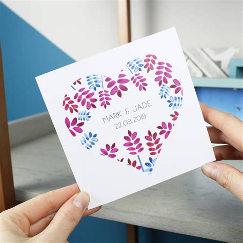 personalised floral heart anniversary card  couples  olivia morgan