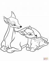 Bambi Coloring Pages Mother His Daughter Mom Color Drawing Printable Online Print Kids Deviantart sketch template