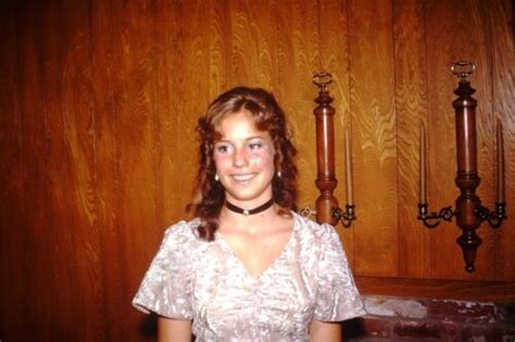 1977 Candid Of Pretty Redhead Girl In Dress 35mm Slide Al8 Ebay