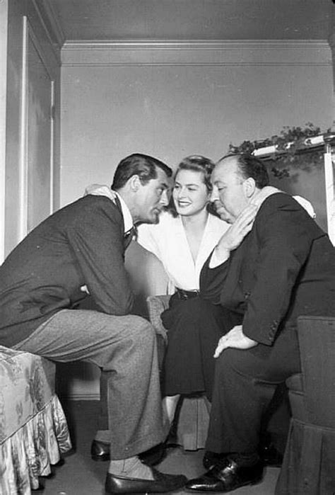 cary grant ingrid bergman and alfred hitchcock relaxing