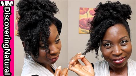 discoveringnatural quick natural hair hairstyle curly top bun