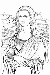 Coloring Mona Lisa Pages Adult sketch template
