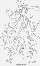 Naruto Mode Bijuu Lineart Kurama Coloring Pages Deviantart Template Drawings sketch template
