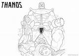 Thanos Coloring Pages Marvel Printable Characters Kids Color Print Adults sketch template