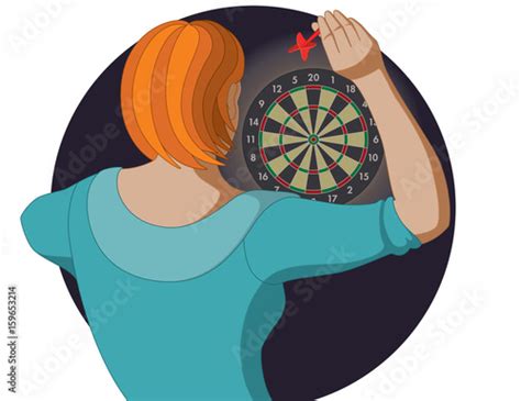 dart player female aiming dart  dart board stock image  royalty  vector files