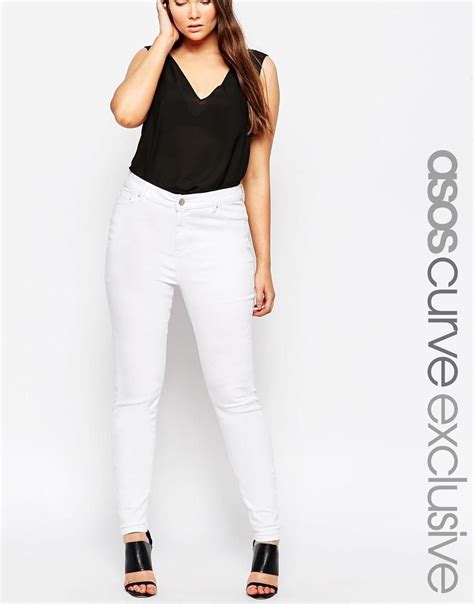 Asos Curve Ridley Skinny Jean In White At