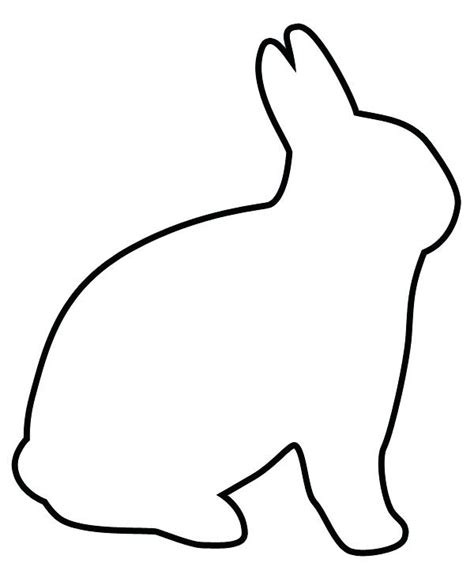 bunny outline printable rabbit template  craft silhouette jpg