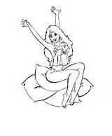 Lingerie Coloring Girl Arms Wearing Her Pages Fathom Girls Kiani sketch template