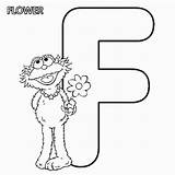 Coloring Letter Sesame Street Zoe Abc Flower Pages Alphabet Para Print Pintar sketch template