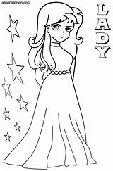 Lady Coloring Pages Colorings Print sketch template
