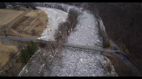 ice jam drone footage youtube