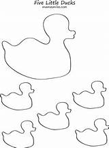 Ducks Little Five Duck Printable Coloring Pages Nursery Activities Printables Felt Board Baby Rhyme Theme Preschool Pattern Activity Crafts Rhymes sketch template