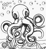 Octopus Krake Ausmalbilder Malvorlagen Realistische Ausdrucken Sheets Worksheet sketch template