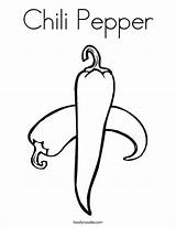 Pepper Coloring Chili Chile Pages Drawing Twisty Green Color Printable Twistynoodle Print Peppers Template Noodle Applique Line Kids Fruit Getdrawings sketch template