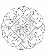 Mandala Mandalas Coloring Easy Simple Color Children Kids Zen Drawing Pages Stress Flower Looking Print Beautiful Relax Big Shapes Anti sketch template
