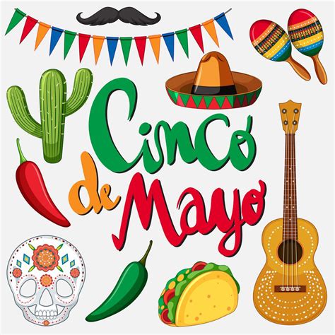 cinco de mayo card template  mexican hat  food  vector art