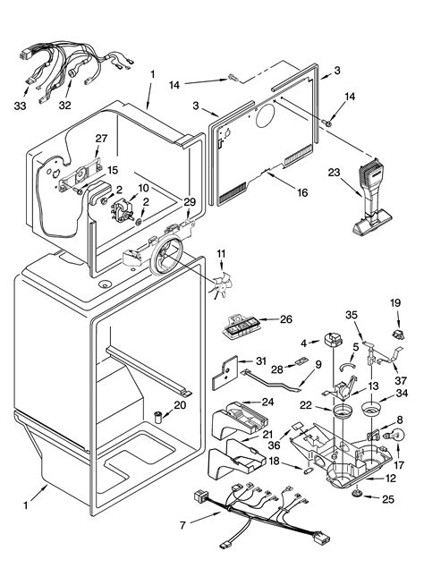 liner parts diagram parts list  model etchmxkt whirlpool parts refrigerator parts