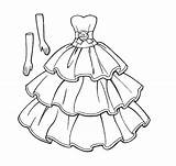 Coloring Pages Dress Barbie Getcolorings Color sketch template