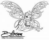 Winx Club Coloring Pages Bloom Kids Colouring Meal Happy Dolls Line sketch template